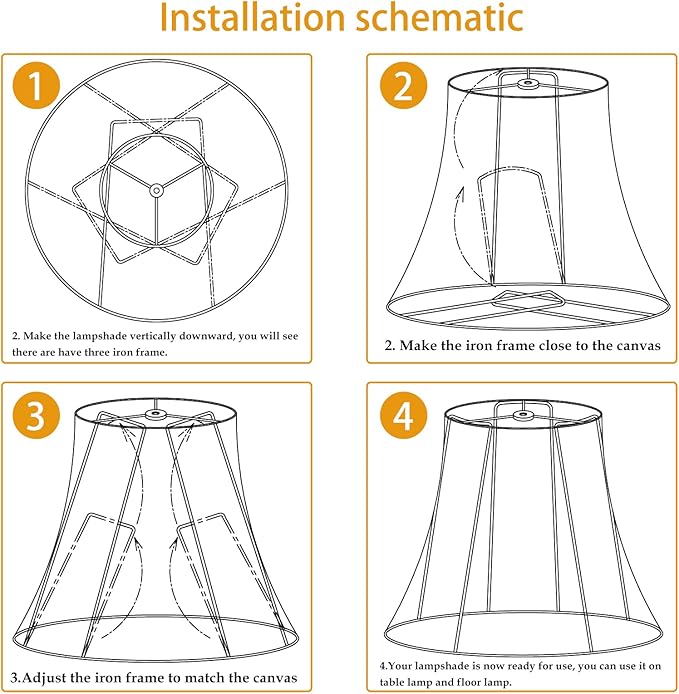 Tootoo Star Brown Large Drum Lamp Shade for Chandeliers Floor Light and Table Lamp,12x16x11" Spider,Fabric Natural Linen Hand Crafted (Brown)