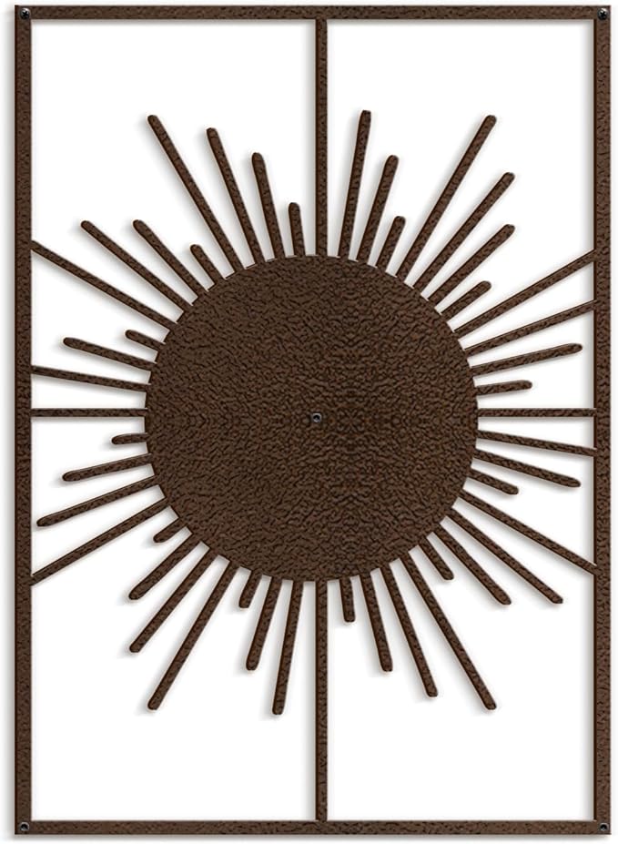 SIGNLEADER Metal Wall Art Decor Shining Sun Landscape Minimalist Modern Abstract Wall Sculpture Hangings Home Decoration for Living Room, Bedroom, Bathroom, Kitchen, Outdoor - 30" Bronze