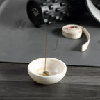 Koville Turkish Natural Marble Incense Holder, 5inch Incense Holders for Sticks, Sturdy Incense Burner Ash Catcher, Ideal for Meditation, Relaxing, Easy to Clean