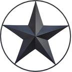 JoyEvy 24.5" Black Large Barn Star Wall Decor-Americana Exterior House Decor-Metal Star for Outside Texas Stars Art Rustic Vintage Western Country Home Farmhouse Wall Decoration