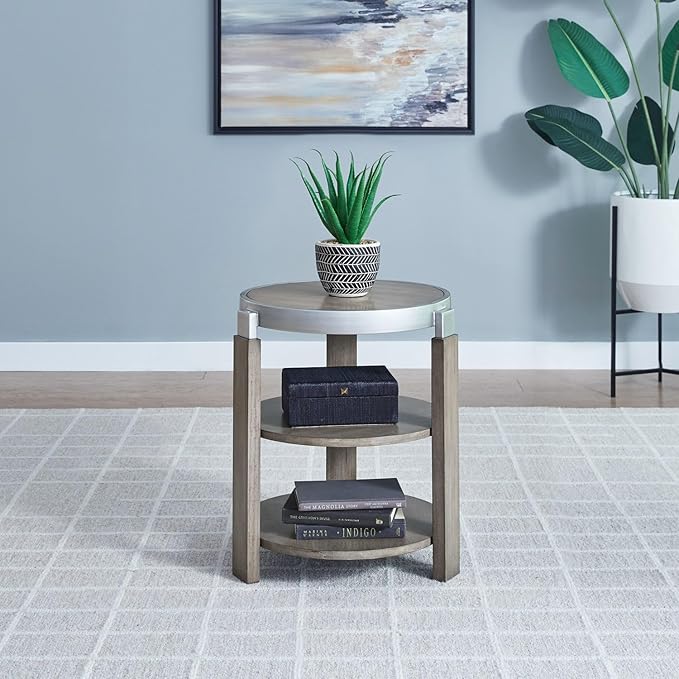Liberty Furniture Sutton Chairside Table for Living Room - Bleached Sand