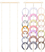 Headband Holder Organizer for Girl,Macrame Hairband Storage for Women,Boho Hair Hoop Display Hanging Hair Accessories Organizer Bedroom College Dorm Decor Wall Door