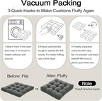 Tromlycs Floor Pillows for Adults Floor Cushions Seating Large Square Pillow Gel Memory Foam 20 x 20 x 4 Inch Dark Grey Set of 2