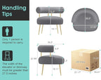 Mid Century Sherpa Boucle Accent Chair, Round Upholstered Barrel Arm Chair for Small Spaces, Fluffy Side Corner Sofa Chair for Living Room, Bedroom, Vanity, Office, Reading Nook(Grey)