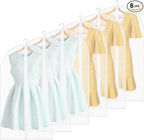 Sintuff 6 Pcs 24'' x 40'' Clear Garment Bags Bulk Clear Hanging Clothes Cover with Full Zipper Hanging Travel Garment Cover Bags for Clothes Storage
