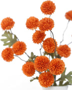 DuHouse 6pcs Artificial Flowers Faux Silk Pompon Mum,Silk Small Mini Chrysanthemum Ball with Stems for DIY Bouquets Centerpieces Vase Home Table Kitchen Decorations(Orange)