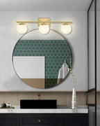 New Bathroom Vanity Light 3 Lights Fixtures Brushed Brass Milk White Globe Glass Shade Modern Wall Bar Sconce Over Mirror (Exclude G9 Bulb)