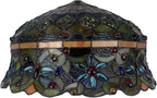 Tiffany Lamp Shade Replacement Only 16X9 Inch Stained Glass Banker Jeweled Lampshades 1 Pcs Hat Light Cover Accessories for Table Lamp Floor Lamp Desk Reading Lights Study Room Lights