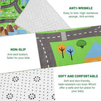 Kids Car Playmat 78.7"X 59", Kids Rug for Playroom Car Mat Town City Road Traffic Rugs, Play Mat for Floor, Extra Large Boys Kid Car Track Play Rug (Style Three, 78.7X 59 INCH)