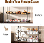Neprock Shoes Slots Organizer for Closet, Shoe Rack Organizador De Zapatos for Closet Organization, Shoe Slots Organizer Shoe Storage Shoe Holder Space Saver for Entryway(12 Pack)(White)
