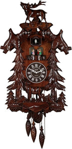 Kendal Vivid Large Deer Handcrafted Wood Cuckoo Clock with 4 Dancers Dancing with Music