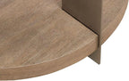 Liberty Furniture Harlow Living Room Round End Table - Sandstone & Satin Nickel