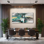 Green and Black Wall Decor Abstract Canvas Wall Art Textured Room Decor Modern Wall Prints for Bedroom Office 24"x 48" Framed Art Posters for Home