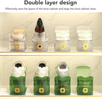 Tissting Shoe Organizer 20x10x6.5cm Clear Plastic Adjustable Double Layer Rack - Space Saving Stackable Holder for High Low Heels Sneakers Sandals Closet Cabinet Men Women