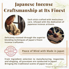 Hasegawa Hyakurakuko Premium Japanese Sandalwood Incense - Long Type, 40 Sticks with Aluminum Holder, 20-30 Min Burn Time, Made in Japan 線香 百楽香 (Vanilla)
