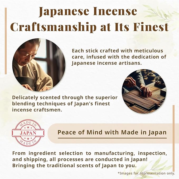 Hasegawa Hyakurakuko Premium Japanese Sandalwood Incense - Long Type, 40 Sticks with Aluminum Holder, 20-30 Min Burn Time, Made in Japan 線香 百楽香 (White Sage)