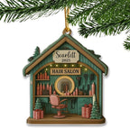 Personalized Hair Salon Christmas Ornament 2025, Custom Wooden 2 Layer Ornament, for Hairdresser, Stylist Keepsake, Beauty Salon Christmas Tree Decoration