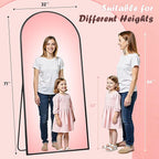 Full Length Mirror, 71" x 32" Arched Full Body Mirror Large Standing Floor Mirrors, Mirrors for Bedroom, Bathroom, Living Room Standing or Wall Leaning, Black
