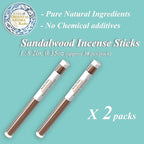 Sandalwood Incense Sticks L: 8.2in 0.35oz 2 Tubes Pack, Oriental Aroma Kodo, U-MATE, Pure Natural Ingredients No Chemical additives