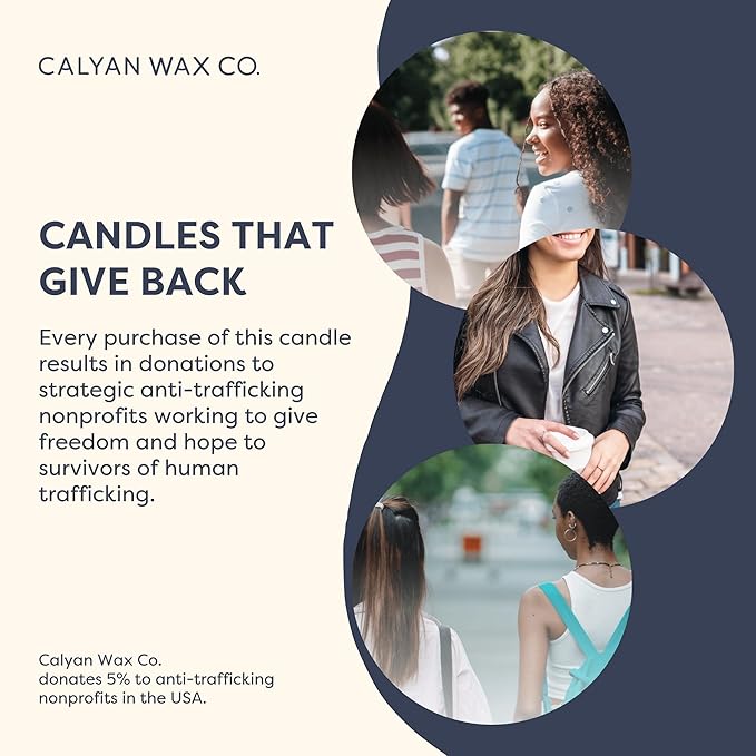 Calyan Wax Co. Lavender & Bergamot Scented Candle - 57 Hour Burn - Luxury Non Toxic Soy Wax Candles - Long Lasting Amber Glass Jar Candle for Home - 7.2oz
