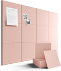 Fluxynara Large Felt Bulletin Board 48" x 36" Cork Board Alternative-12 Pack with 70 Safe Removable Adhesive Tabs, Cork Boards for Walls Cork Board for Home Office Classroom Pin Board - Pink