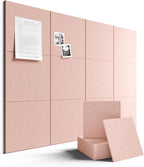 Fluxynara Large Felt Bulletin Board 48" x 36" Cork Board Alternative-12 Pack with 70 Safe Removable Adhesive Tabs, Cork Boards for Walls Cork Board for Home Office Classroom Pin Board - Pink