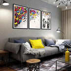Novatique Graffiti Street Wall Art Banksy Art Wall Decor Street Paintings Artwork Butterfly Colorful Poster Graffiti Art Framed for Living Room Bedroom,16" x 24" x 3Pcs