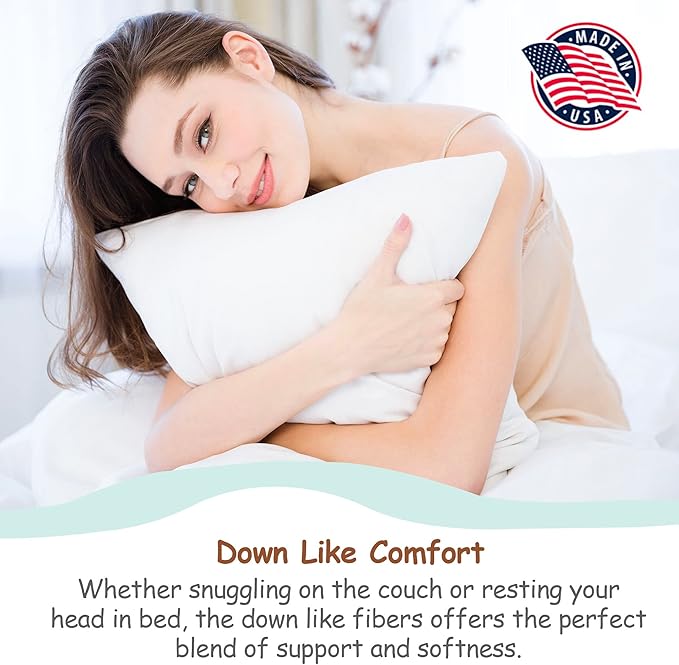 Pillowflex Synthetic Down Pillow Insert - 22x32 Down Alternative Pillow, Ultra Soft Oversized Queen Bed Sleeping Pillow, Large Rectangle Sham - 1 Decorative Pillow Form