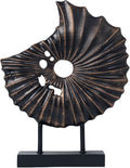 Unique Round Coin Sculpture Decorative Objects for Shelf Home Decor Accents, Modern Abstract Tabletop Decor Items for Living Room Fireplace Mantel, Above Cabinet (Black L)