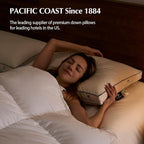 Pacific Coast Goose Feather and Down Pillows, with 100% Organic Cotton Cover, Standard Size Set of 2, Gusseted Design for Sleeping, Hotel Collection, Firm Pillows for Side and Back Sleepers