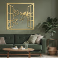 SIGNLEADER Metal Wall Art Decor Bird Silhouette on Branch Modern Abstract Wall Sculpture Hangings Home Decoration for Living Room, Bedroom, Bathroom, Kitchen, Outdoor - 30" Gold