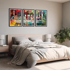 Novatique Last Supper Painting Wall Decor Graffiti Canvas Wall Art Religious Christian Posters for Dining Room Ready to Hang,16" x 24" x 3pcs