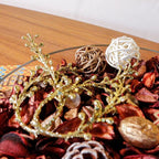 Qingbei Rina Christmas Potpourri Bags,Tea Scented Potpourri Bowl Filler Dried Flower, Home Fragrance Sachet, Winter Holiday Decorative Vase Decor,8.4 oz,Gold
