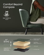 VASAGLE EKHO Collection - Dining Chairs Set of 2, Upholstered Kitchen Chairs, Comfortable Seat, Synthetic Leather with Stitching, Mid-Century Modern, Easy Assembly, Living Room Lounge, Forest Green