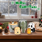 Gejoy Russian Nesting Dolls for Kids Handmade Matryoshka Wooden Stacking Toys Nesting Dolls Collectible Gifts for Winter Christmas Holiday Present Boys Girls Adults Home Decor(Elephant Animal)