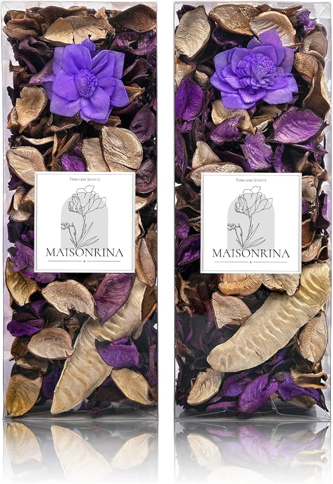 Spring Potpourri,Lavender Scented Potpourri Bowl Filler, Purple Decorative Dried Flower, Bathroom Vase Decor(10.5 oz/2 Packs)