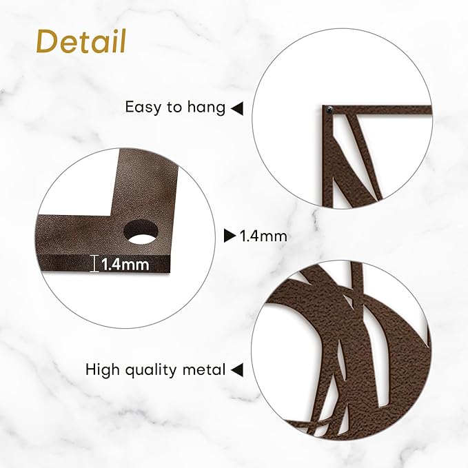 SIGNLEADER Metal Wall Art Decor Abstract Line Minimalist Modern Abstract Wall Sculpture Hangings Home Decoration for Living Room, Bedroom, Bathroom, Kitchen, Outdoor - 30" Bronze