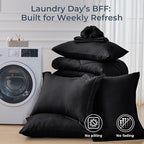 HEVUMYI Black Cali-King Comforter Set - 7-Piece All Season Bed in a Bag Cali-King, Ultra Soft Bedding Set with Comforter, Flat Sheet, Fitted Sheet, Pillowcases, Pillow Shams, Black
