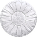Poufs&Pillows Premium Moroccan Leather Pouf - Handmade - Delivered Stuffed - Ottoman, Footstool, Floor Cushion (White)