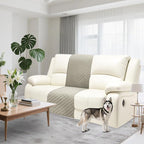 Reclining Sectional Couch Covers 100% Waterproof L Shape Recliner Couch Covers for Sofa Pets Washable Anti Slip 1 Additional Couch Cover for Reclining Couch (Additional Seat, Light Gray)