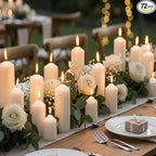 72 Pack White Pillar Candles Bulk Set, 2x3 2x6 2x8 Inch - 24 Each Size, Dripless Smokeless Clean Burning for Wedding Centerpieces, Home Decor, Church, Romantic Ambiance！