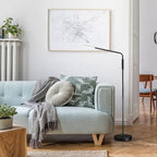 O’Bright Moon - Dimmable LED Floor Lamp, Adjustable Color Temperature for Bedside Reading, Work Light, Art/Crafting Light, Sewing, 360° Flexible Gooseneck, Rotatable Lighting, Black