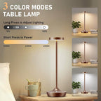 2 Pack LED Cordless Table Lamp Rechargeable，Outdoor Battery Operated Desk Lamp Touch 3 Color Dimming Portable Waterproof Night Light for Patio/Restaurant/Dining/Home (Coffee Brown)
