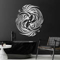 Maclou Koi Metal Wall Art, Fish Metal Wall Decor, Koi Fish Wall Decor, Japanese Art Wall Hangings for Living Room, Bathroom. Bathroom (Silver,31"x28" / 80x71cm)