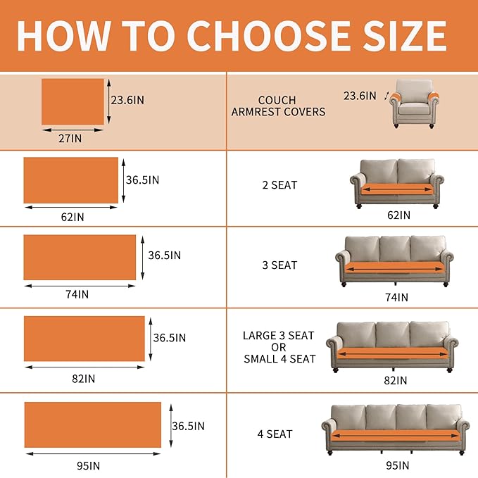 HAOMAIJIA Waterproof Sofa Arm Covers Set of 2 Non Slip Chair Arm Covers Chenille Washable Couch Arm Cover Furniture Protector (Grey, 23.6" x 27" 2 Pack)