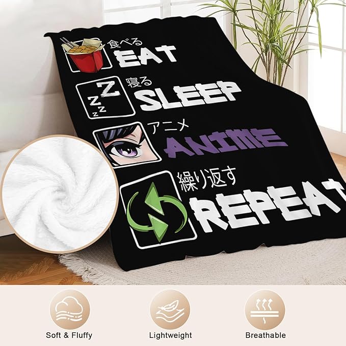 Anime Blanket for Girls Boys Anime Gifts Throw Blanket for Women Mens Lightweight Fuzzy Cozy Plush Flannel Fleece Blankets for Bed Decor 60"x80"