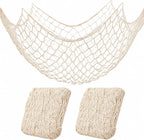 Nautical Fish Net Decor Set of 2 – Natural Cotton Beach & Ocean Party Decoration