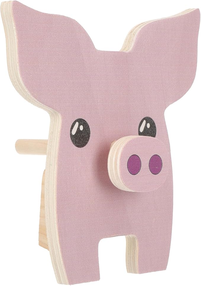 Wooden Pig Figurine Eyeglass Holder Glasses Organizer Stand Desktop Sunglasses Display Rack Wood Carving Decoration for Office Table