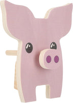 Wooden Pig Figurine Eyeglass Holder Glasses Organizer Stand Desktop Sunglasses Display Rack Wood Carving Decoration for Office Table