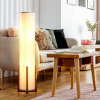 Brightech Parker Paper Lantern Floor lamp, 48 Inch Tall Lamp with Wood Frame, Asian Design for Bedroom, Decorative Tower Shade Lamp for Living Rooms & Offices, Great Living Room Décor